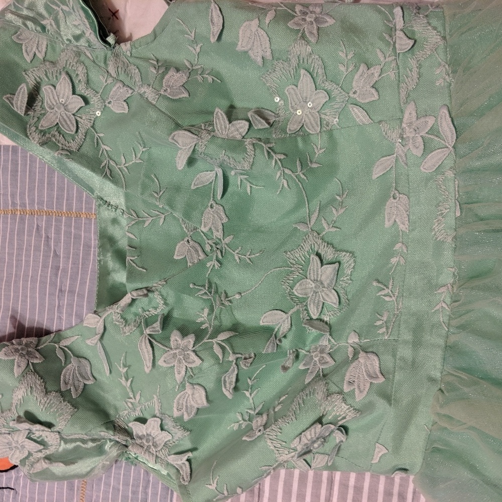 Mint green bridesmaids dresses tea length - Picture 8 of 8